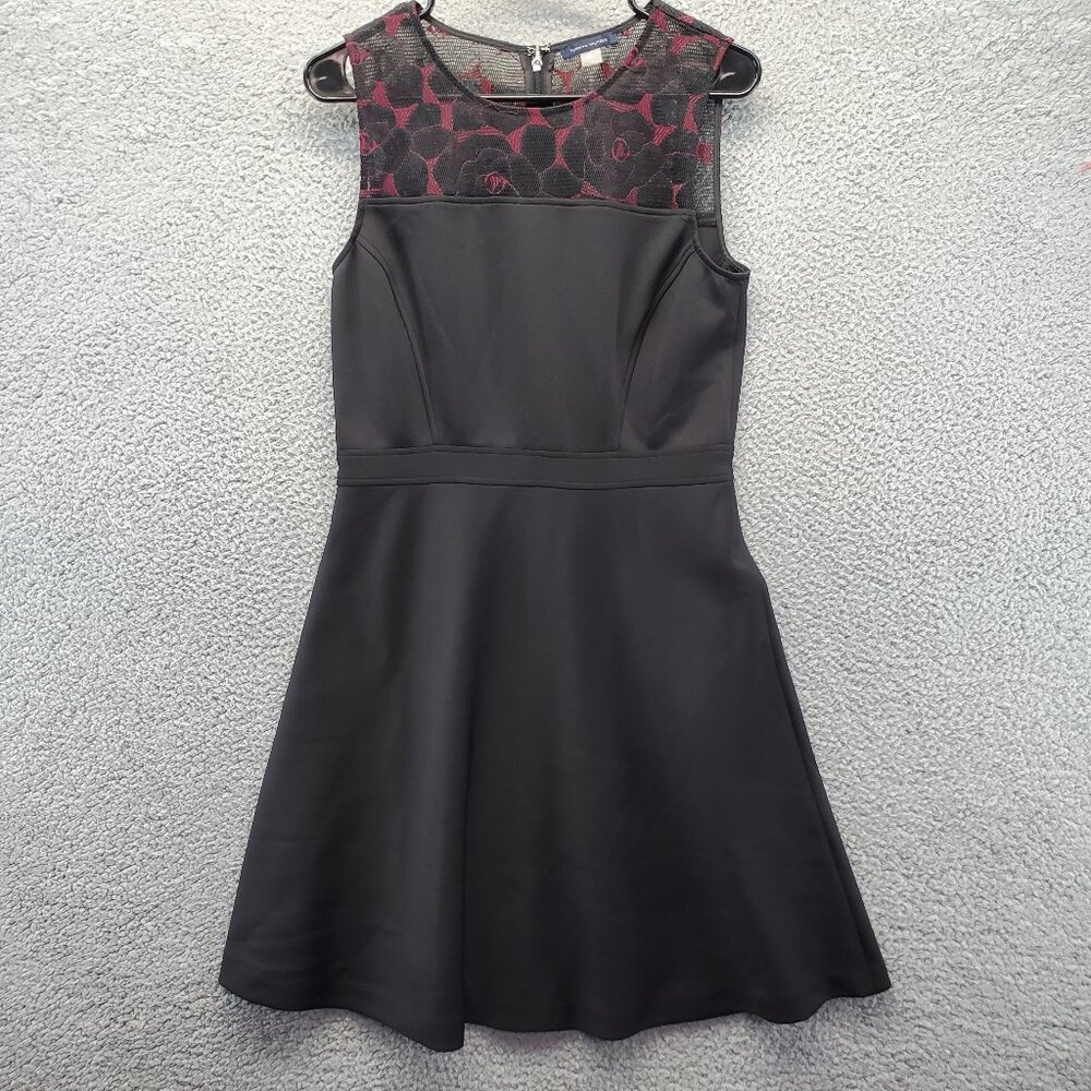 Tommy Hilfiger Sleeveless Lace Fit And Flare Black Dress.
